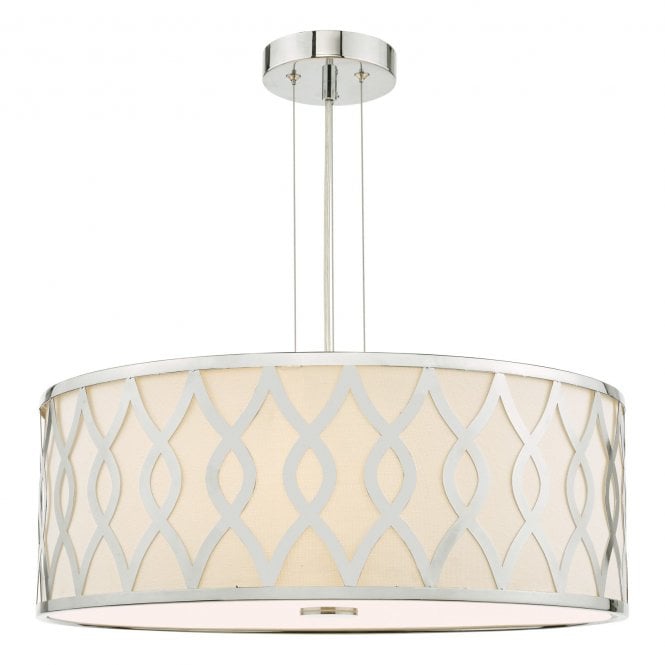 Locryn 4 Light Ceiling Pendant in Polished Chrome and Ivory