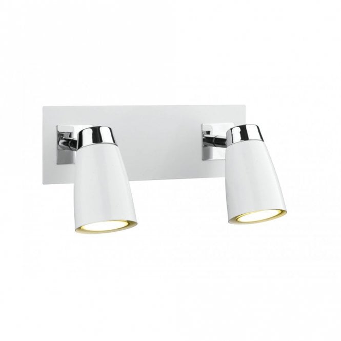 LOFT - Double Insulated Low Energy Twin White Wall Spotlight in White