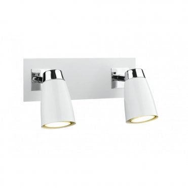 LOFT - Double Insulated Low Energy Twin White Wall Spotlight in White