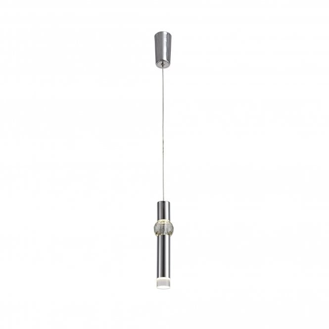 LOLA LED Pipe Ceiling Pendant Polished Chrome Clear Crystal