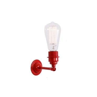 LOME - Vintage Minimalist Wall Light In Powder Coated Red