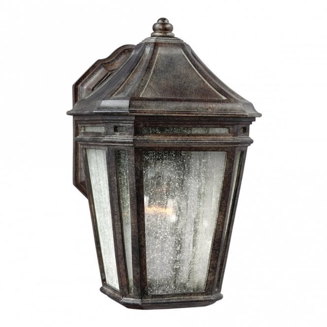 LONDONTOWNE Exterior Wall Lantern Chestnut with Seeded Glass