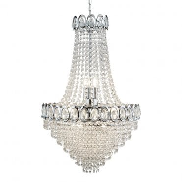 Elegant Crystal 11 Light Chrome Chandelier