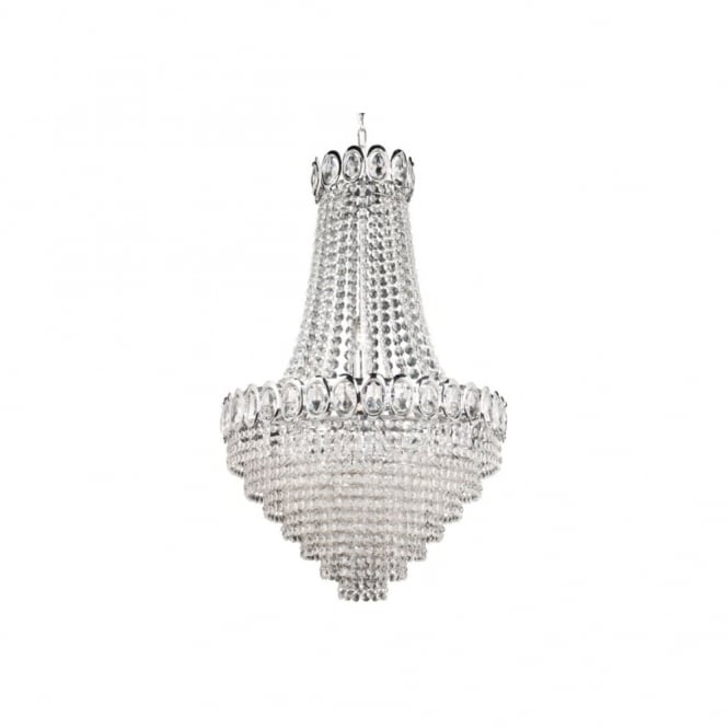 LOUIS PHILIPPE Elegant Crystal 6 Light Chrome Chandelier