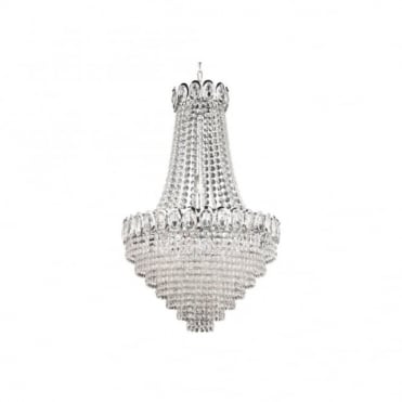 LOUIS PHILIPPE Elegant Crystal 6 Light Chrome Chandelier