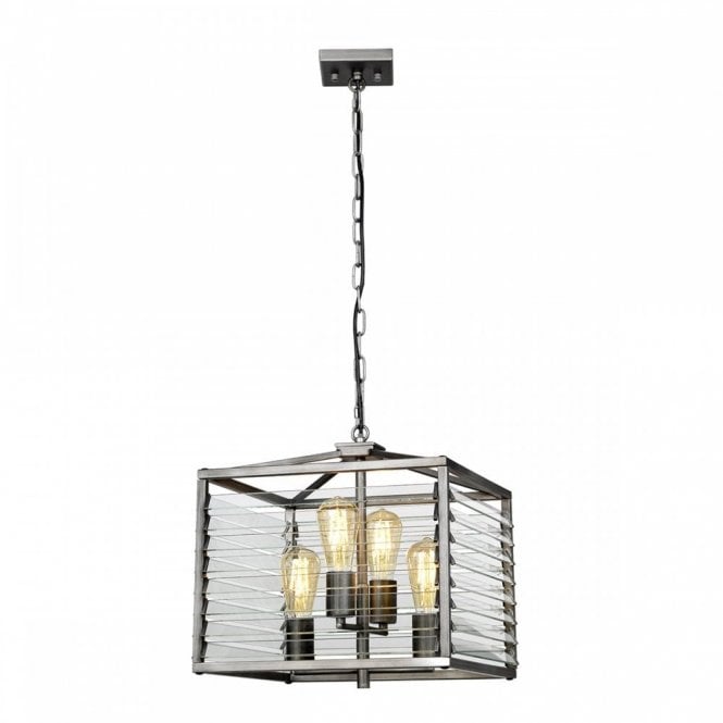 LOUVRE 4 Light Ceiling Pendant Grey
