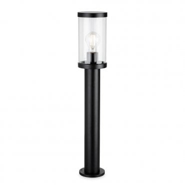 black post light with clear shade