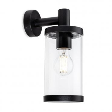 black rounded downlight outdoor wall light