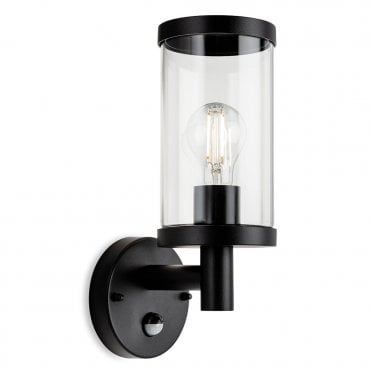 black wall rounded wall light with pir