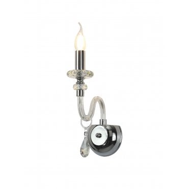 LUCENT 1 Light E14 Wall Light Polished Chrome/Clear Glass/Crystal