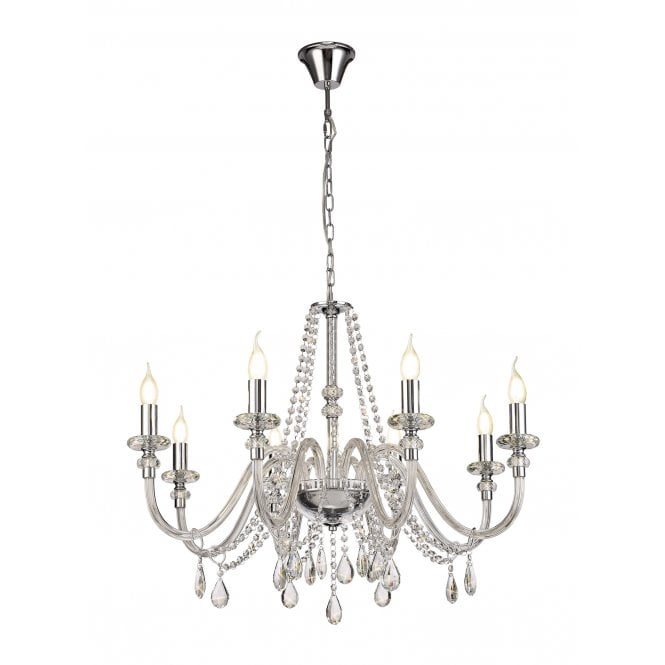 LUCENT Ceiling Pendant Light Polished Chrome/Clear Glass/Crystal (ITEM REQUIRES CONSTRUCTION)
