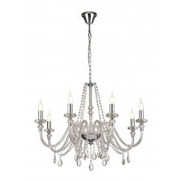 LUCENT Ceiling Pendant Light Polished Chrome/Clear Glass/Crystal (ITEM REQUIRES CONSTRUCTION)