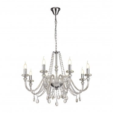 LUCENT Ceiling Pendant Light Polished Chrome/Clear Glass/Crystal (ITEM REQUIRES CONSTRUCTION)