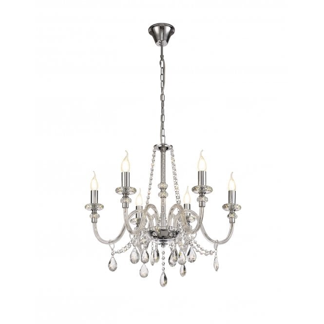 LUCENT Ceiling Pendant Light Polished Chrome/Clear Glass/Crystal (REQUIRES CONSTRUCTION)