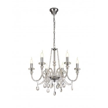 LUCENT Ceiling Pendant Light Polished Chrome/Clear Glass/Crystal (REQUIRES CONSTRUCTION)