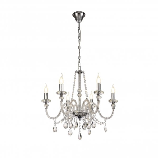 LUCENT Ceiling Pendant Light Polished Chrome/Clear Glass/Crystal (REQUIRES CONSTRUCTION)