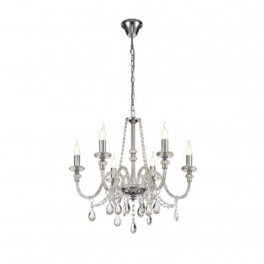 LUCENT Ceiling Pendant Light Polished Chrome/Clear Glass/Crystal (REQUIRES CONSTRUCTION)