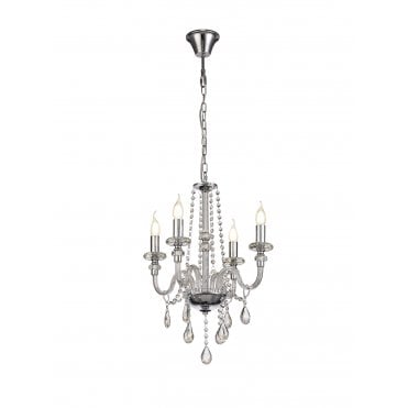 LUCENT E14 Ceiling Pendant Light Polished Chrome/Clear Glass/Crystal