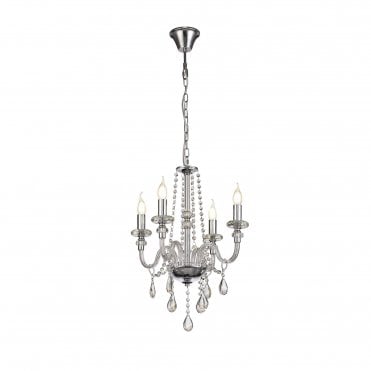 LUCENT E14 Ceiling Pendant Light Polished Chrome/Clear Glass/Crystal