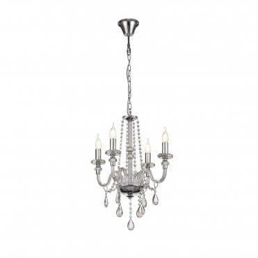 LUCENT E14 Ceiling Pendant Light Polished Chrome/Clear Glass/Crystal