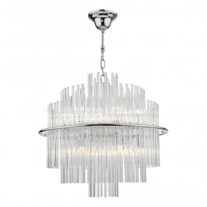 LUKAS 13 Light Pendant Polished Chrome Glass