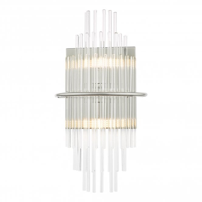 LUKAS 2 Light Wall Light Polished Chrome Glass