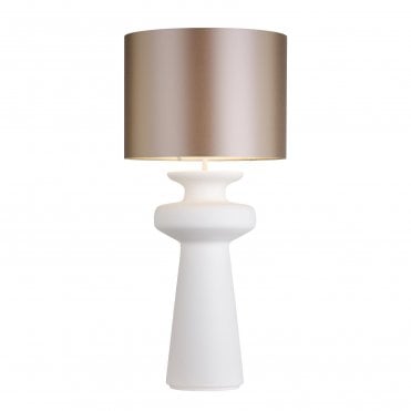 matte white sculptural table lamp