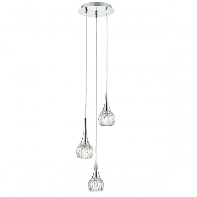 LYALL - 3 Light Ceiling Pendant Polished Chrome Polished Chrome