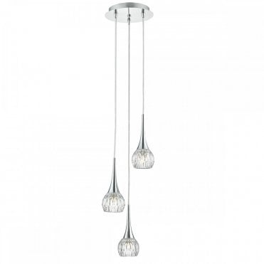 LYALL - 3 Light Ceiling Pendant Polished Chrome Polished Chrome