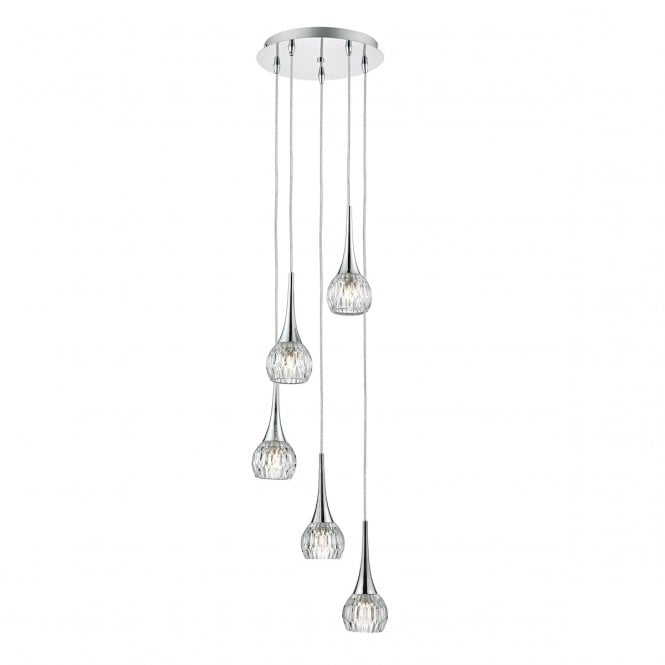 LYALL - 5 Light Ceiling Pendant Polished Chrome