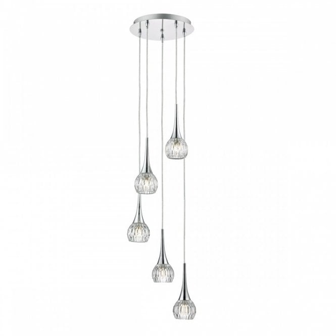 LYALL - 5 Light Ceiling Pendant Polished Chrome