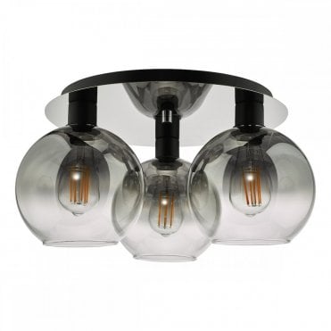 Three light cluster flush ceiling lamp