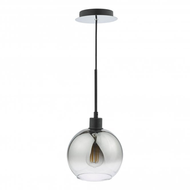 Lycia Ceiling Pendant - Matte Black with Ombre Smoked Glass Shade