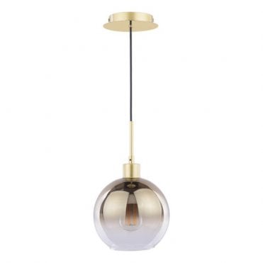 Lycia Ceiling Pendant - Satin Gold with Gold Ombre Glass Shade