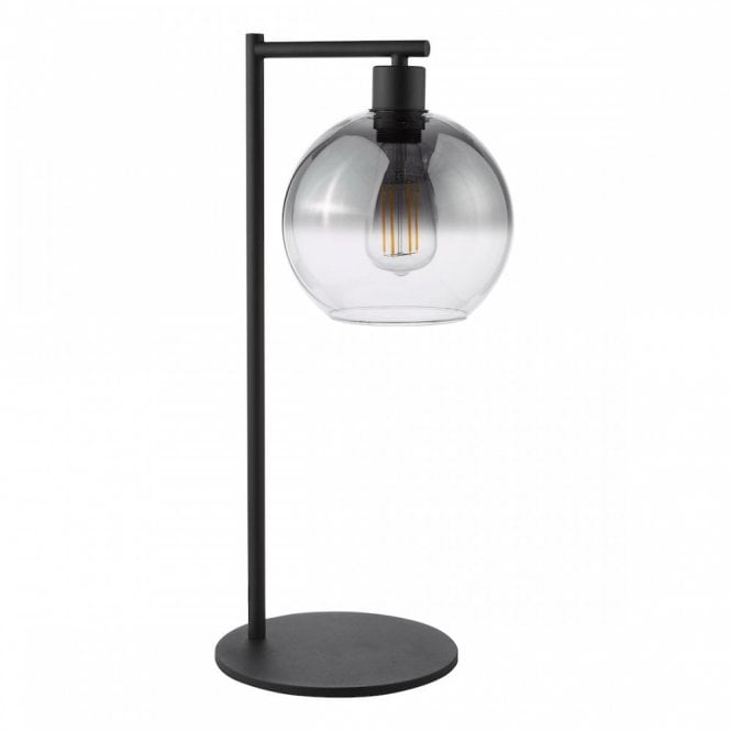 Lycia Table Lamp - Matte Black with Smoked Ombre Glass