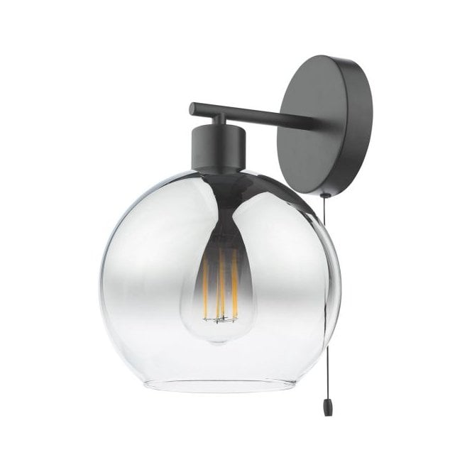Lycia Wall Light - Matte Black with Smoked Ombre Glass