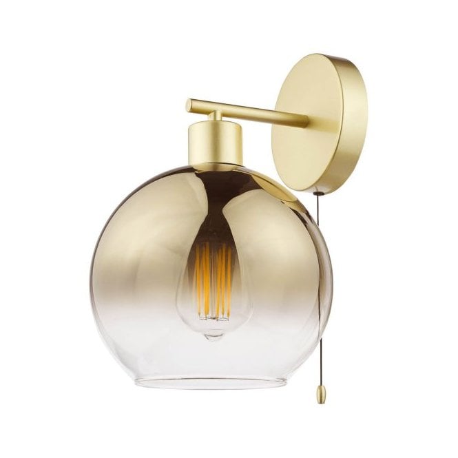 Lycia Wall Light - Satin Gold with Gold Ombre Glass Shade