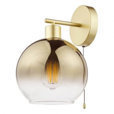 Lycia Wall Light - Satin Gold with Gold Ombre Glass Shade
