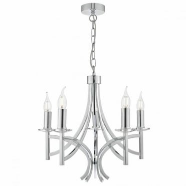 LYON - 5 Light Pendant Polished Chrome Crystal