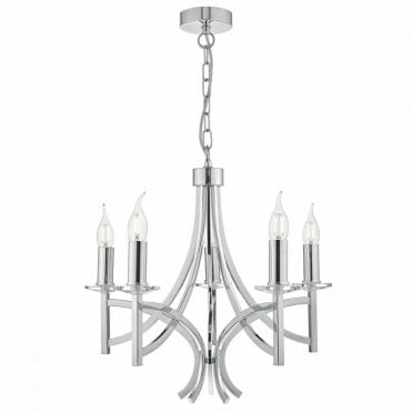 LYON - 5 Light Pendant Polished Chrome Crystal