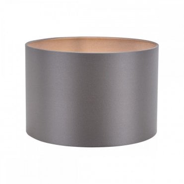 Lyris 30cm grey cotton drum lamp shade for table, floor, or ceiling lights – Lightingandlights.co.uk
