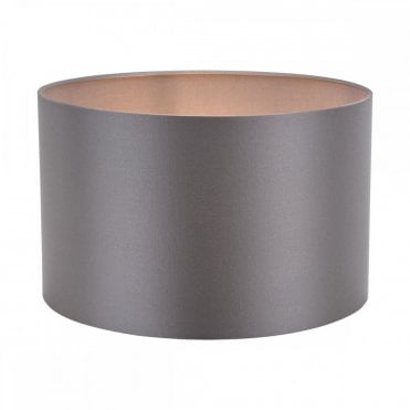 Lyris 35cm grey cotton drum lamp shade for table lamps, floor lamps, or ceiling pendants – lightingandlights.co.uk