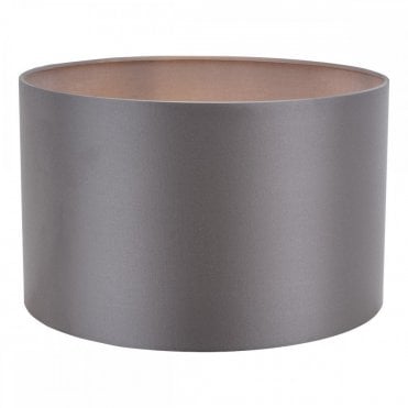 Lyris 40cm grey cotton drum lamp shade for table, floor, or ceiling fittings – modern fabric light shade from Lighting and Lights