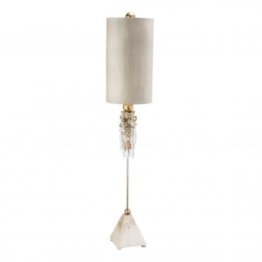 Whimsical Crystal Table Lamp Putty Patina