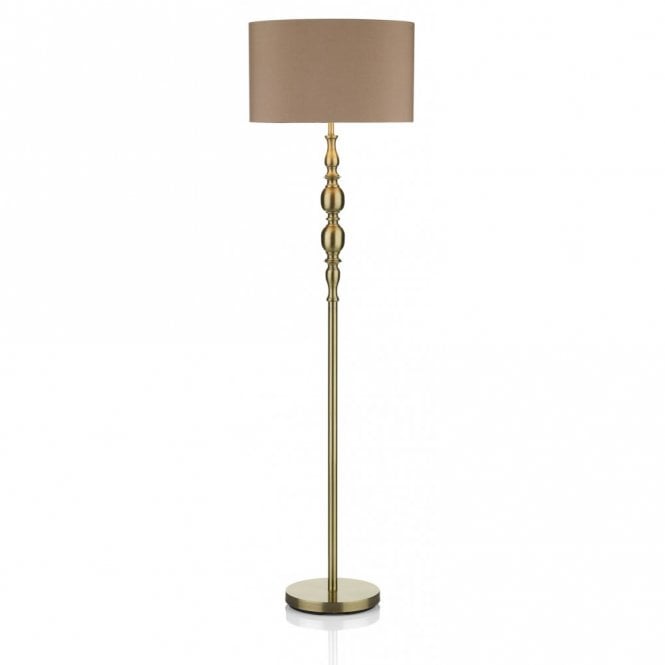 MADRID - Antique Brass Floor Lamp and Gold Shade