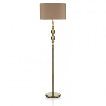 MADRID - Antique Brass Floor Lamp and Gold Shade