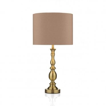 MADRID - Antique Brass Table Lamp and Gold Shade