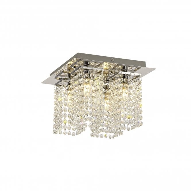 MAISIE 4 Light Bathroom Ceiling Light Polished Chrome and Crystal