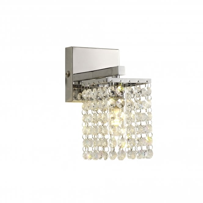MAISIE Bathroom Wall Light Polished Chrome and Crystal