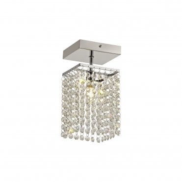 MAISIE Small Bathroom Ceiling Light Polished Chrome and Crystal